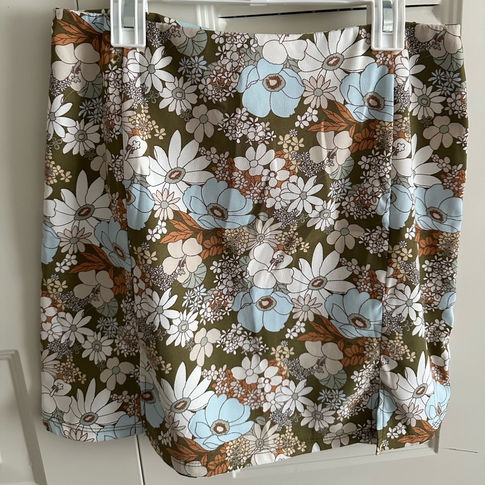 Altar'd State Floral Pencil Skirt - Olive, Sky Blue, Rust